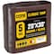 Core Tarps Heavy Duty Tarp, 30 ft x 0.5 mm H x 20 ft W, 5 Mil, Brown/Black, Polyethylene CT-502-20X30 - alternate 1